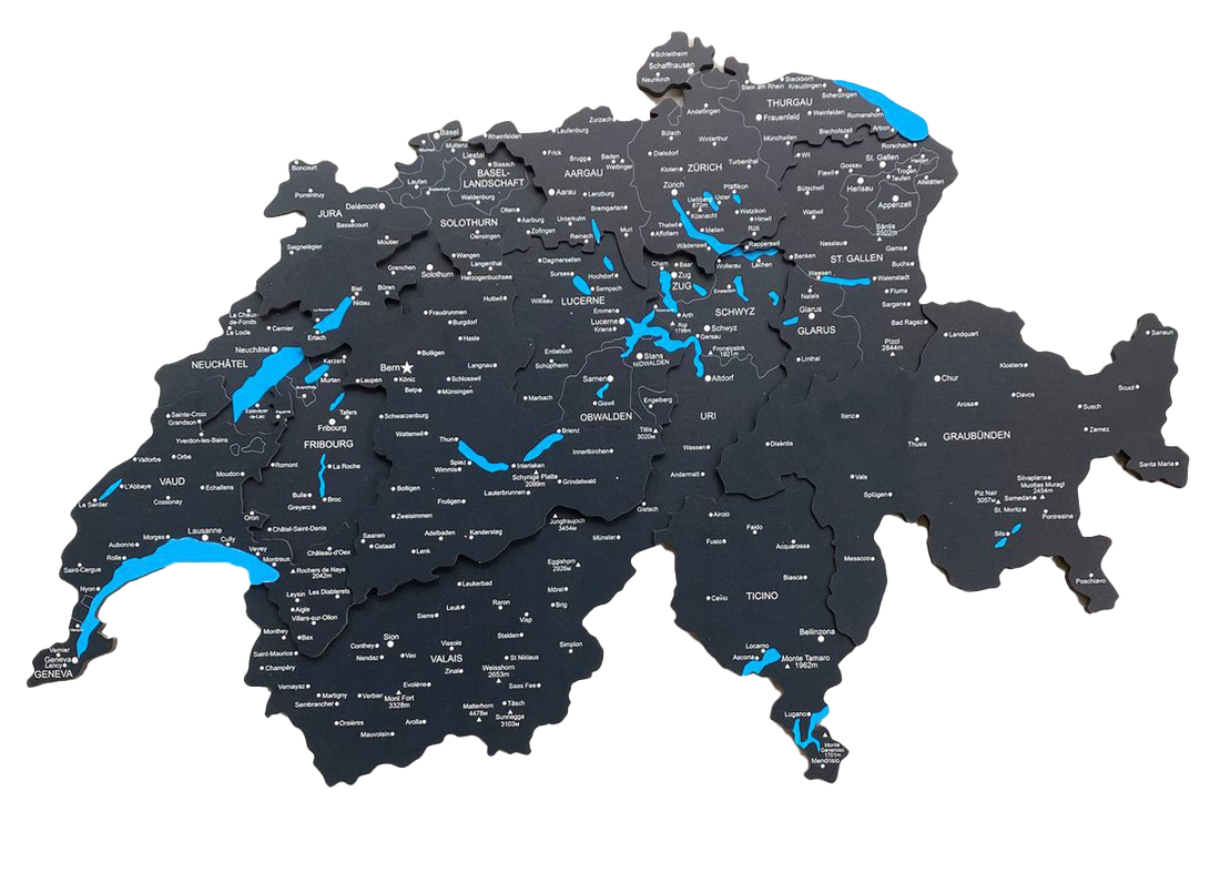 3D-HOLZKARTE «SCHWARZ»