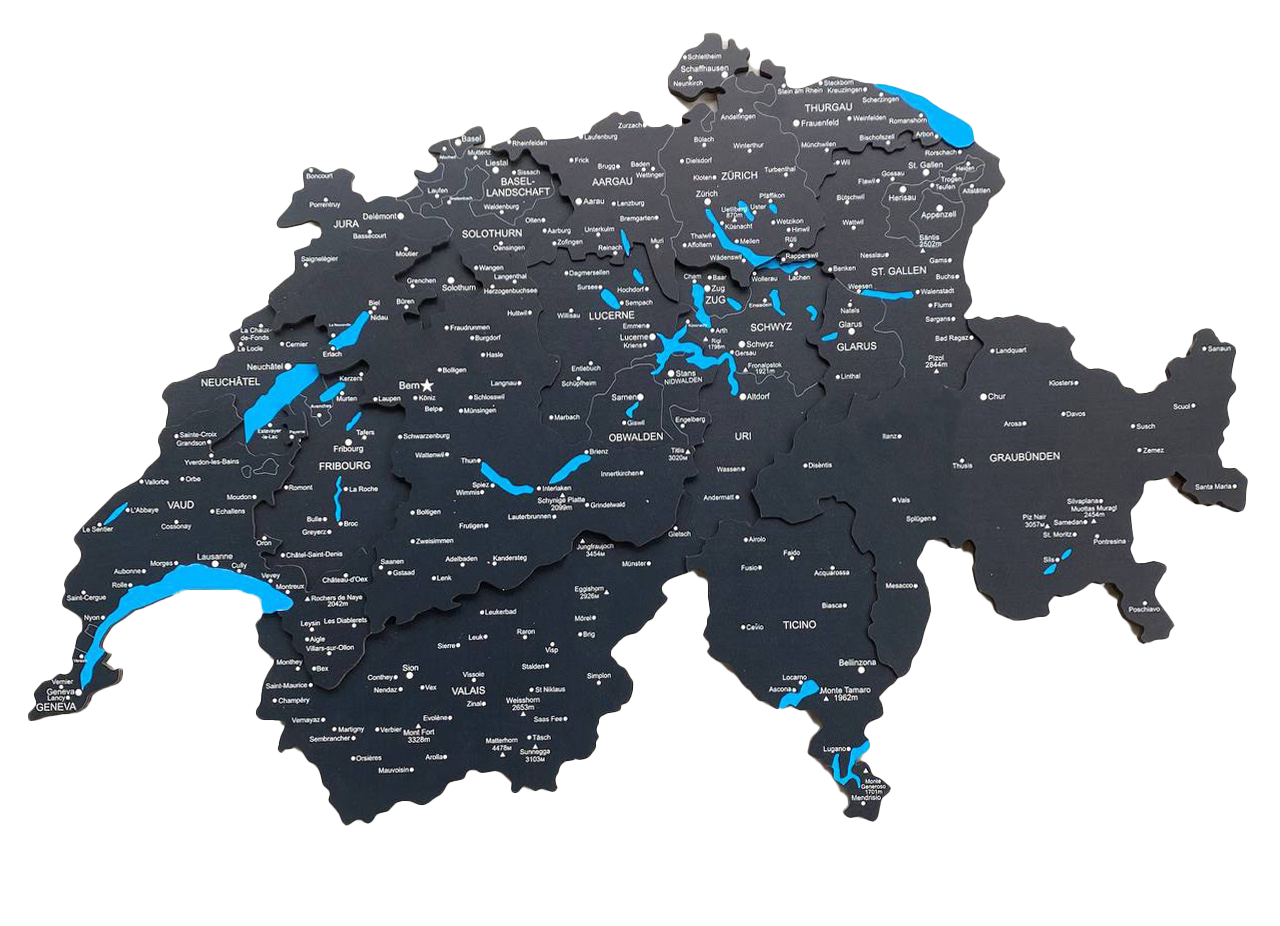 3D-HOLZKARTE «SCHWARZ»