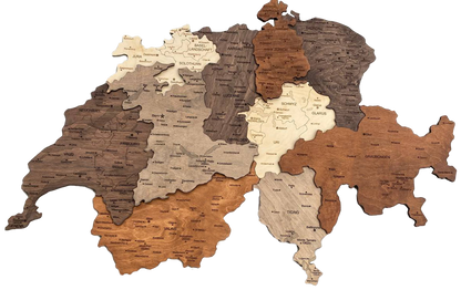 3D WOODEN MAP «MULTICOLOR»