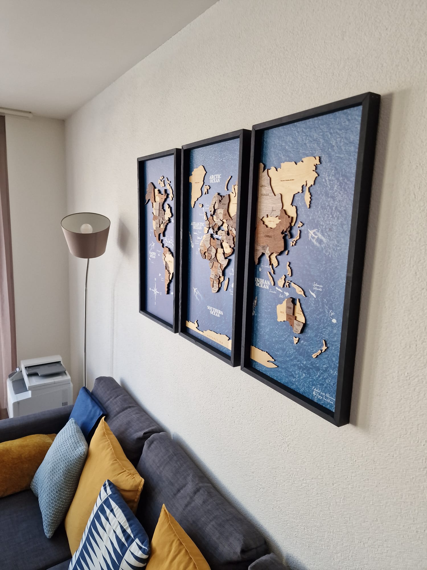 3D WOODEN WORLD MAP «OCEAN»