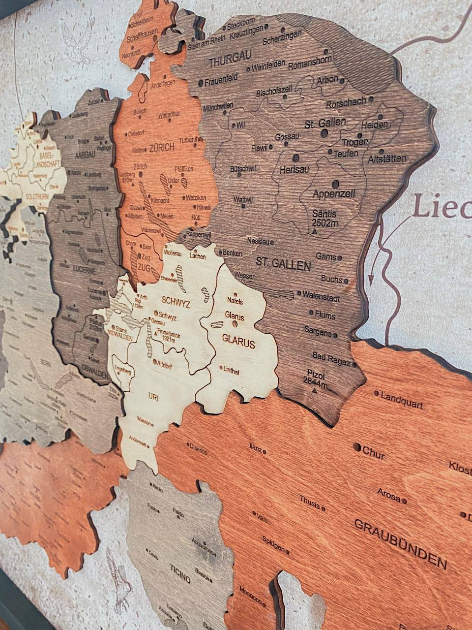 3D WOODEN MAP «VINTAGE»